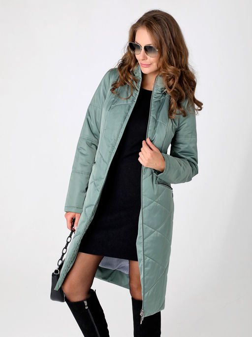 24106 Плащ утепл. серо-зеленый - Dizzyway фото 4