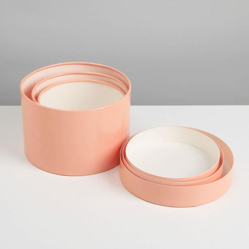 Набор шляпных коробок 3 в 1 пудровый, 16 х 10, 14 х 9, 13 х 8,5 см - Дарите счастье фото 4