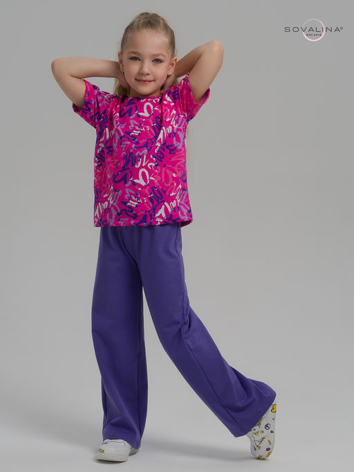 Костюм Лето надписи фуксия-верипери - Sovalina фото 7