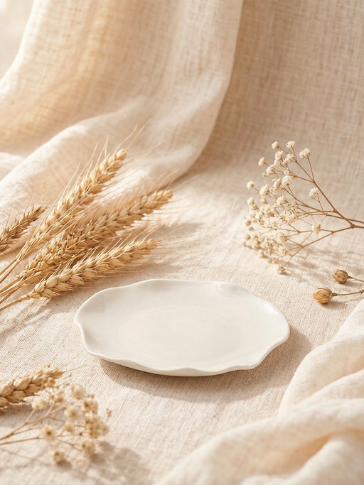 Тарелка закусочная, 20 см, фарфор P, белая, Волнистый край, White ocean - Anna lafarg фото 10