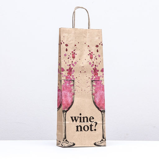 Цена за 25 шт. Пакет бумажный, крафт 80 г/м2 39 х 15 х 8 см wine not