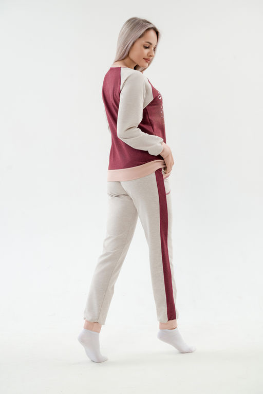 Костюм женский из футера Гамми бордо - Амадэль фото 11