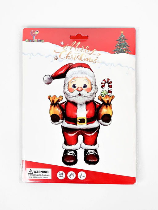 Воздушный шар фольгированный 3D 43" "Дед мороз с подарками" под воздух