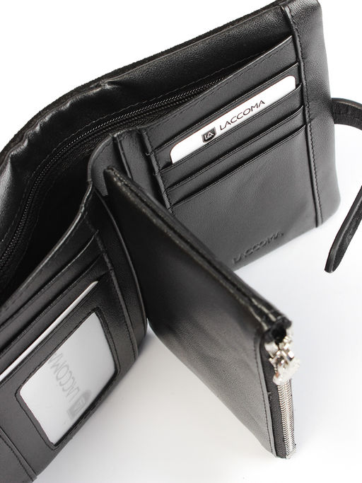LACCOMA кошелек LA-2091-Z-черный натуральная замша фото 4