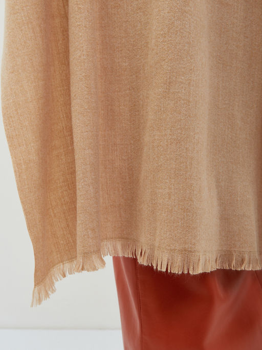 в составе шерсть Большой, мягкий, теплый двусторонний однотонный меланжевый палантин - Tantino фото 5