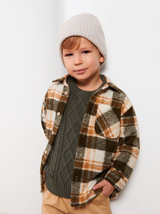 Uzun Kollu Ekose Desenli Erkek Bebek G?mlek Ceket - Waikiki фото 2