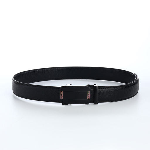 Ремень мужской, 120×3.5 см, пряжка автомат, кожа под флотер, чёрный