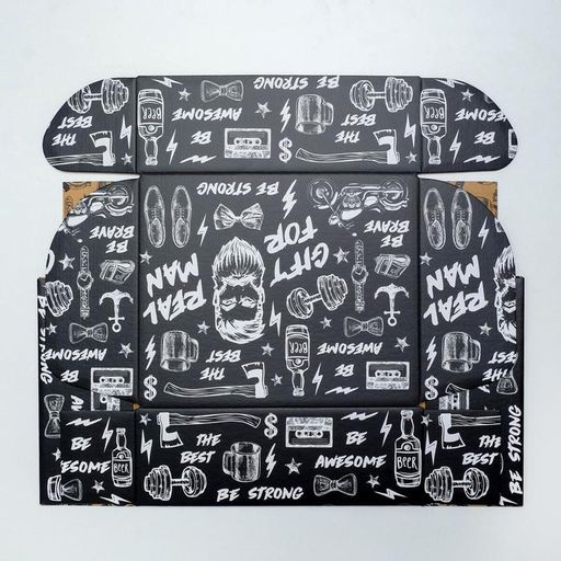 Коробка двухсторонняя складная Брутальному мужчине, 27 21 9 см - Дарите счастье фото 13