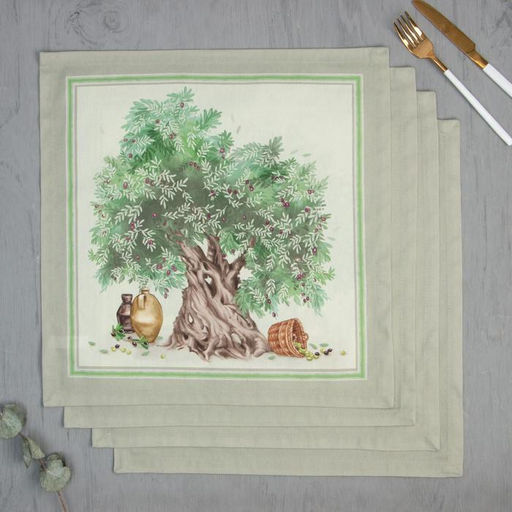 Набор салфеток Этель Olivia 40х40см - 4шт, 100% хлопок, саржа 190гр/м2  фото 2