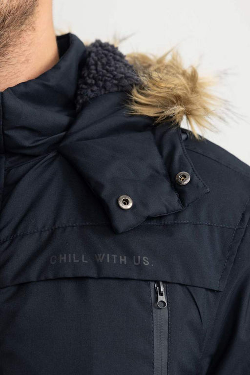 Водоотталкивающая парка из тафты из искусственного меха с капюшоном - Defacto фото 6