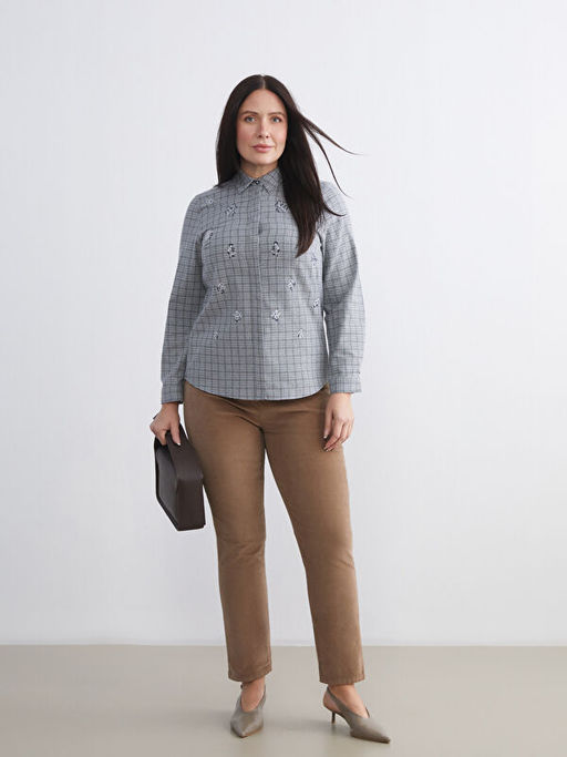 Dar Fit Kadife Kad?n Pantolon