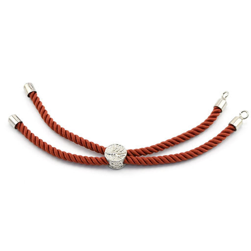 Шнурок для браслетов витая нить цв.кирпичный 3мм, 20см