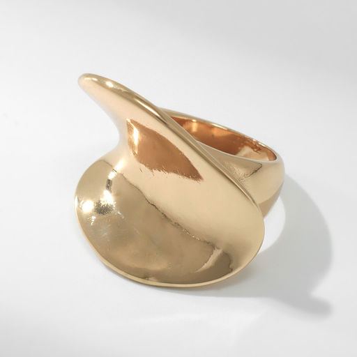 Кольцо металл Тренд волна, цвет золото, размер 16 - Qf фото 3