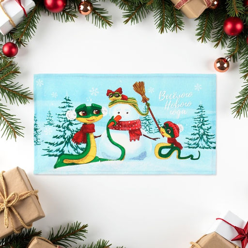 Полотенце Доляна «Веселого нового года» 28×46 см, 100% хл, рогожка 164 г/м²