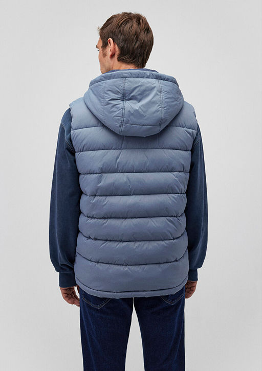 Kapusonlu Mavi Sisme Yelek  фото 4