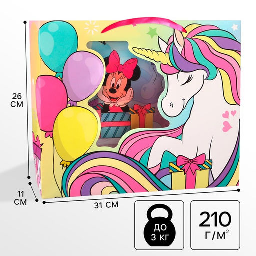 Пакет подарочный с пластиковым окном, 31 х 26 х 11 см, Минни Маус - Disney фото 25