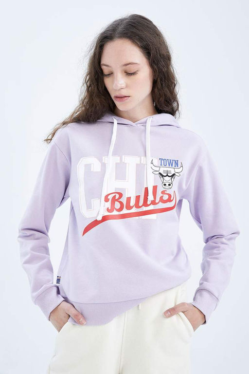 DeFactoFit Толстовка стандартного кроя с капюшоном NBA Chicago  фото 8