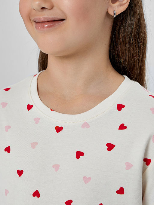 Комплект для девочек с узором сердечки - Mark formelle фото 7