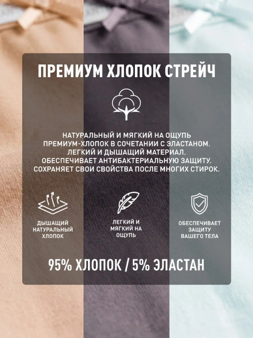 ATLANTIC 3CLP-002 Трусы спорт Sport - набор (3 шт.) бежевый + каменно-серый + мятный  фото 9
