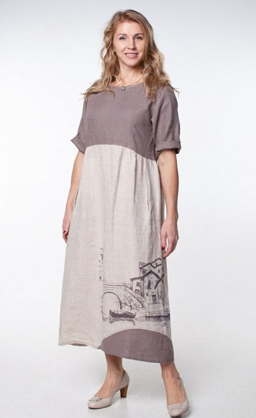 Умягченный лен 100% платье