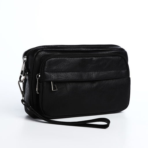 Сумка мужская через плечо, искусственная кожа, цвет чёрный - Simaland фото 2