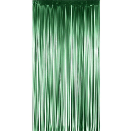 Цена за 2 шт. Занавес фольгированный "Дождь" ш1м, в2м (матовый), Зеленый