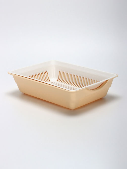 Туалет глубокий с сеткой 36×25×9 см, белый/бежевый