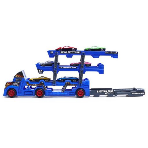 Грузовик Пламя, с 6 металлическими машинами и запуском, МИКС - Simaland фото 4