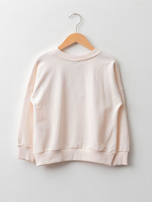 Bisiklet Yaka Bask?l? Uzun Kollu K?z ?ocuk Sweatshirt - Waikiki фото 2