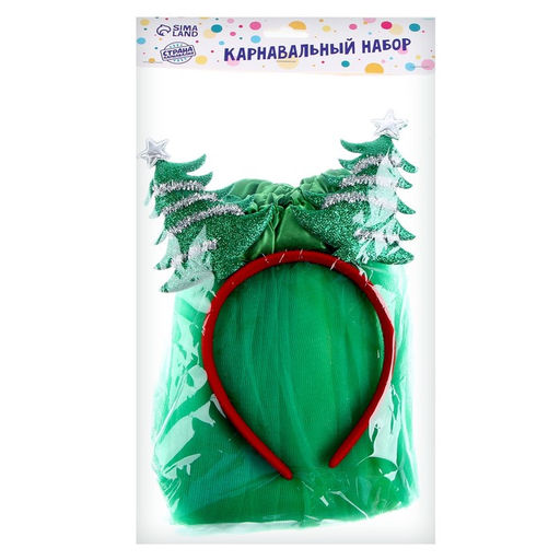 Карнавальный набор «Красавица-ёлочка» (ободок + юбка)