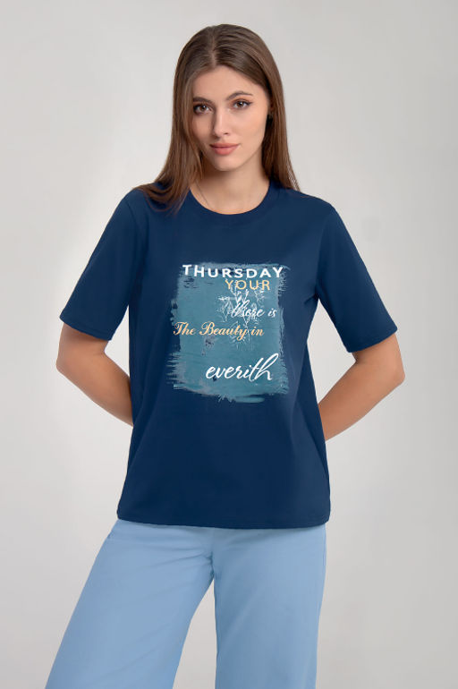 Арт. 31102 Футболка женская 44-52 (5 шт) Цвет:темно-синий - Калинка фото 7