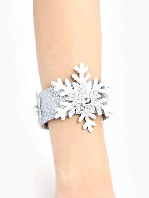 Браслет новогодний Снежинка, серебряный