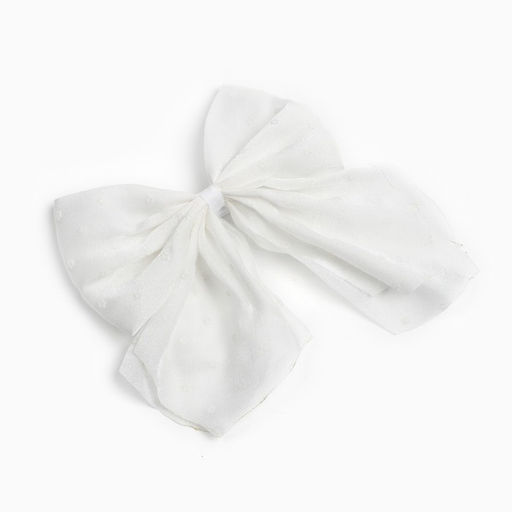 Бант для волос на резинке школьный, белый, 18×15 см, Минни Маус