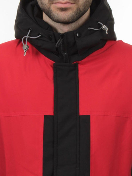 8875 BLACK RED Куртка мужская зимняя облегченная (130 гр. холлофайбер)