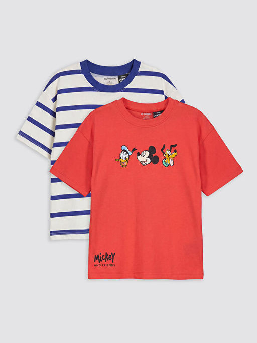 Mickey Mouse Bask?l? Erkek ?ocuk Ti??rt 2li