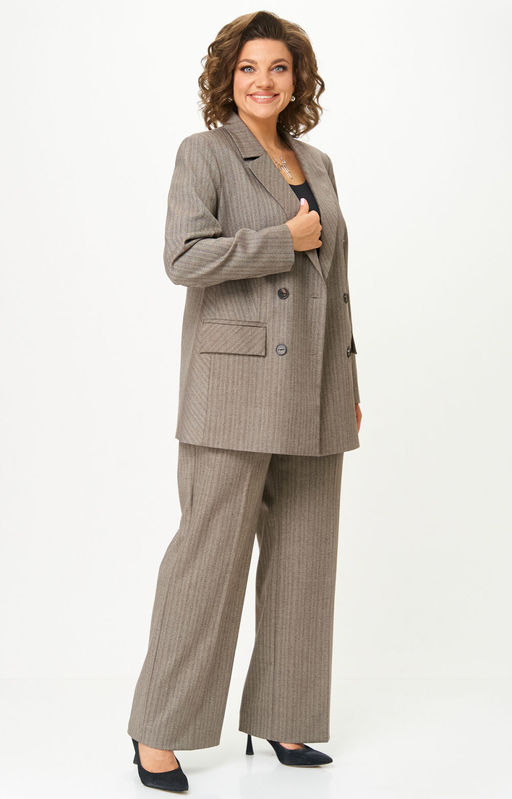 Костюм БелЭльСтиль 848/601 елочка коричневая