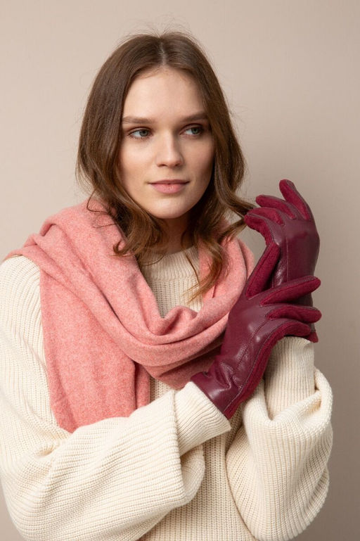 Перчатки трикотажные бордового цвета