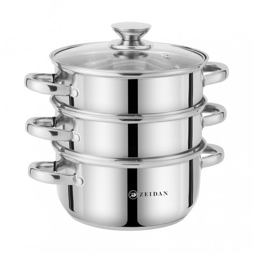 Пароварка 3-х ярусная ZEIDAN нерж, 3-х слойн. капсул. индукц. дно, d22см-4,5л, арт. Z-501109