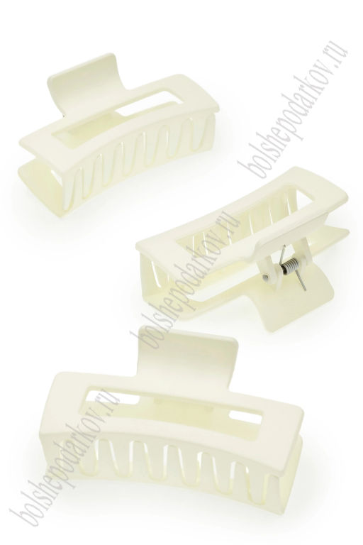 Крабики для волос матовые 8,5*4,5 см (12 шт) SF-7980, айвори