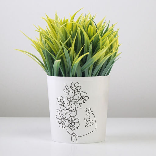 Кашпо для цветов Силуэт, 1.6 л, d=14 см, h=14 см, пластиковое