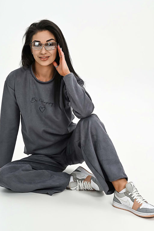 Свитшот из мягкой эко замши