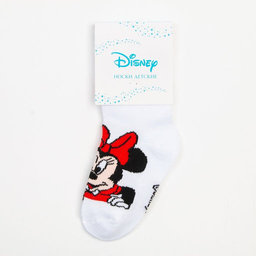 Носки для девочки «Минни Маус», DISNEY, 18-20 см, белые