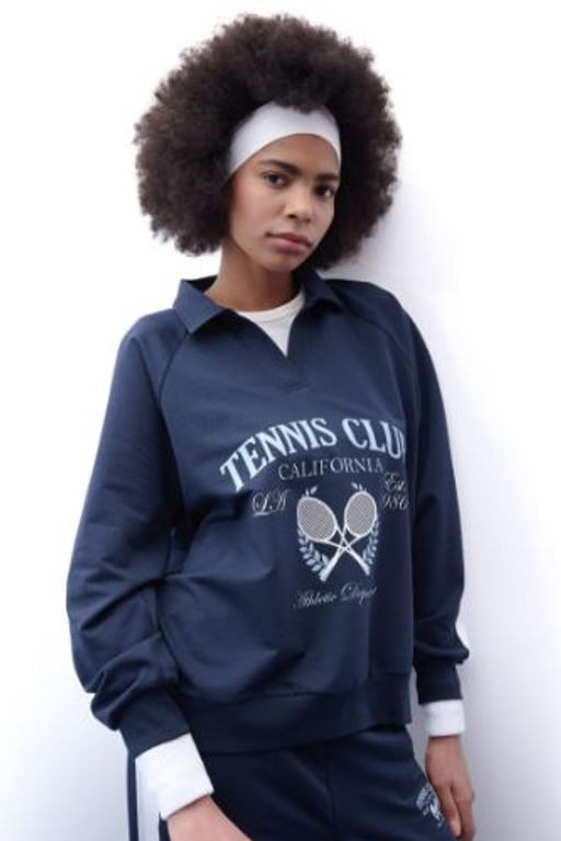 DeFactoFit Oversize Genis Kal?p Polo Yaka Sporcu Sweatshirt
