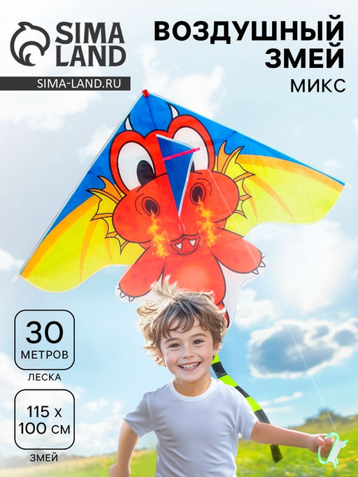 Воздушный змей Дракоша, цвета МИКС - Simaland фото 5