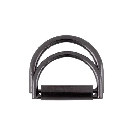 Фурнитура сумочная металл Gamma GH 24/20 Полукольцо двойное d 20 мм 10 шт. №06 под черный никель