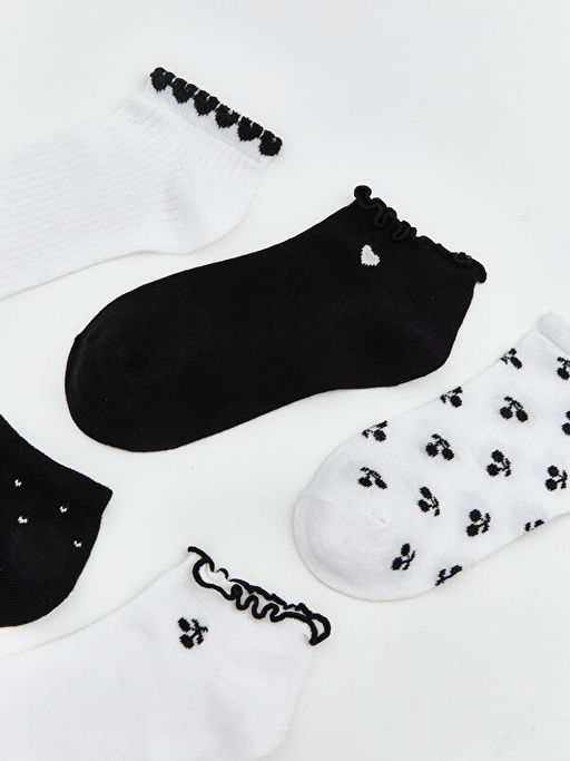 Desenli Kad?n Patik ?orap 5li