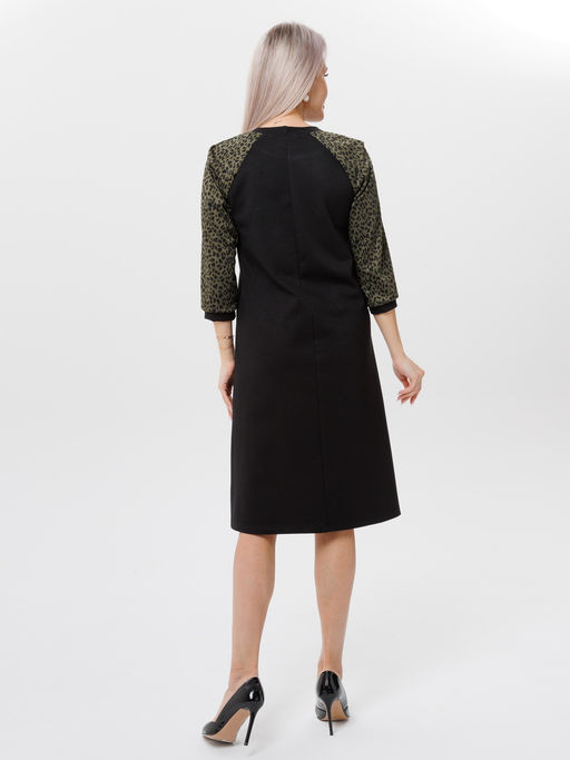 Платье женское П-182 (нейлон г/к/жаккард принт) Серая - Elenatex фото 15