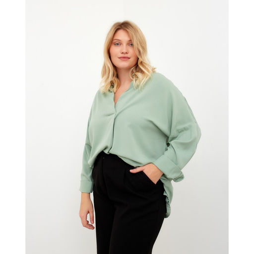 Блузка женская MIST plus-size, размер 54, зелёная