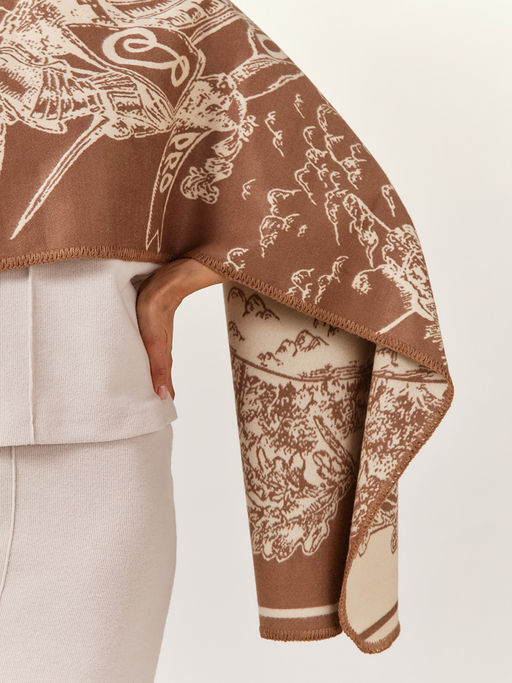 в составе ШЕРСТЬ  и КАШЕМИР Большой, мягкий, теплый  двусторонний палантин - Tantino фото 4