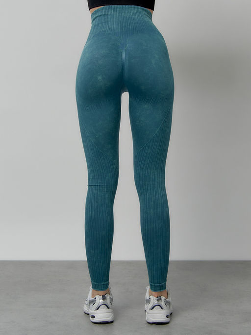 Легинсы для фитнеса женские бирюзового цвета 1001Br - Mtforce фото 6